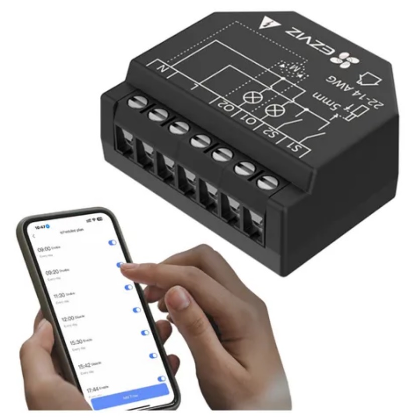 RELÉ CS-T36 BK  WIFI EZVIZ 2 SALIDAS